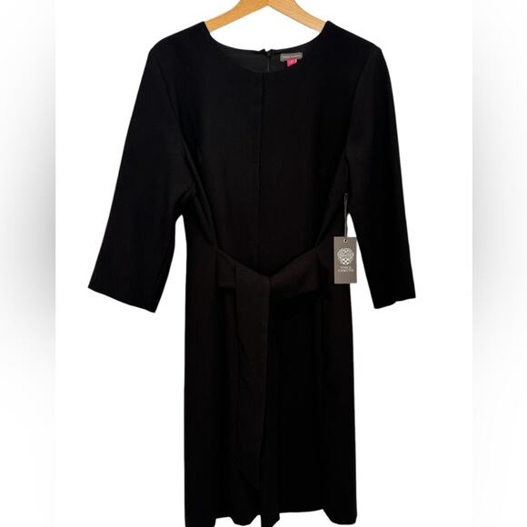Vince Camuto Black Crepe Fit‎ And Flare Dress Size Ten - Picture 2 of 8